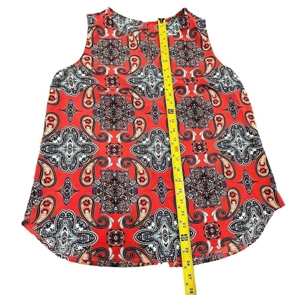VERSE WOMEN’S Paisley Print Split Neck Sleeveless Blouse, Size Large - Picture 7 of 13